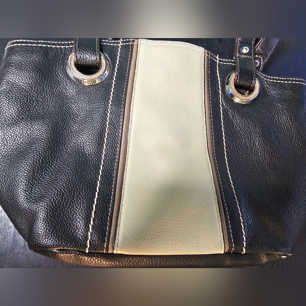 Tignanello Black and Cream Two-Toned Purse - Picture 2 of 15